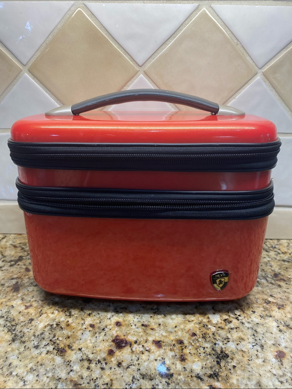 HEYS Hardshell Travel Make Up Toiletries Case Red